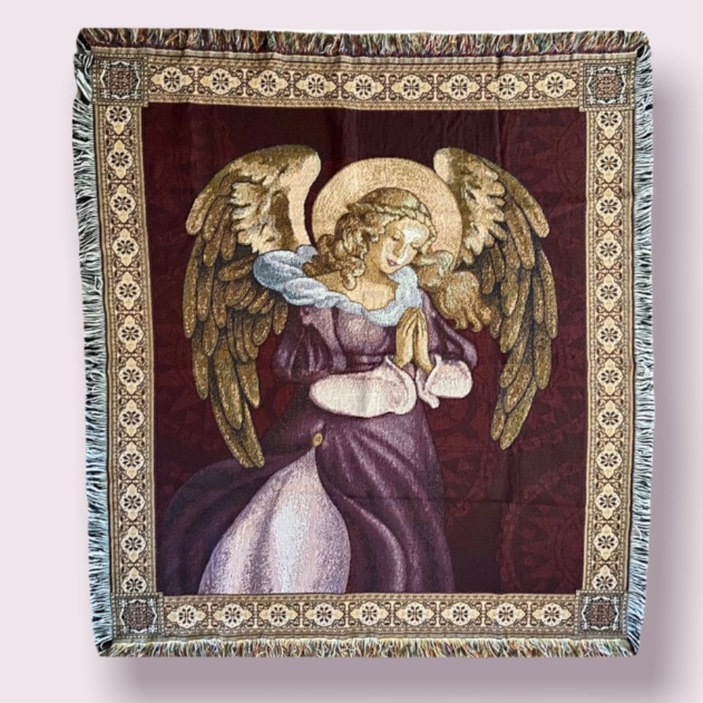 Vintage Praying Angel Blanket